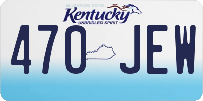 KY license plate 470JEW