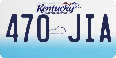 KY license plate 470JIA