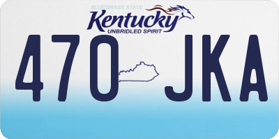 KY license plate 470JKA