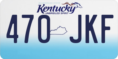 KY license plate 470JKF