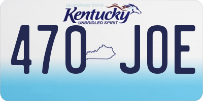 KY license plate 470JOE