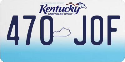 KY license plate 470JOF
