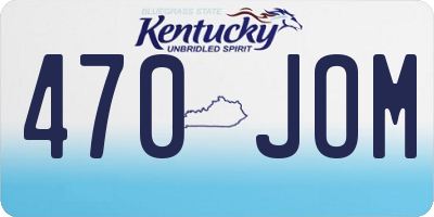 KY license plate 470JOM