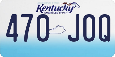 KY license plate 470JOQ