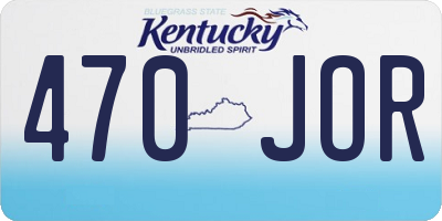 KY license plate 470JOR