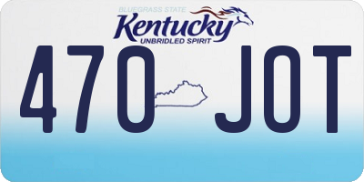 KY license plate 470JOT