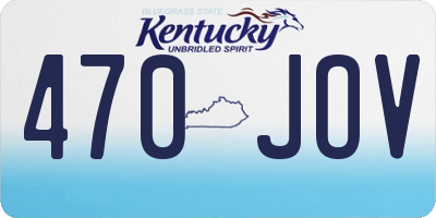 KY license plate 470JOV