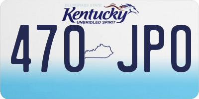 KY license plate 470JPO