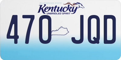 KY license plate 470JQD