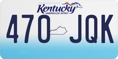 KY license plate 470JQK