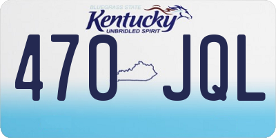 KY license plate 470JQL