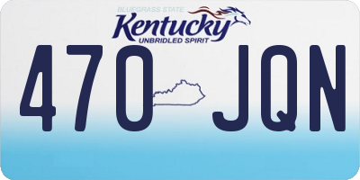 KY license plate 470JQN