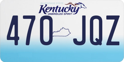 KY license plate 470JQZ