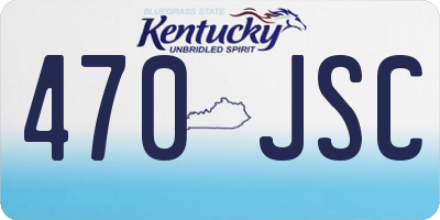 KY license plate 470JSC