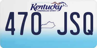 KY license plate 470JSQ