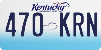 KY license plate 470KRN