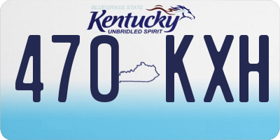 KY license plate 470KXH