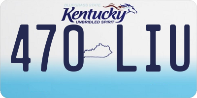 KY license plate 470LIU