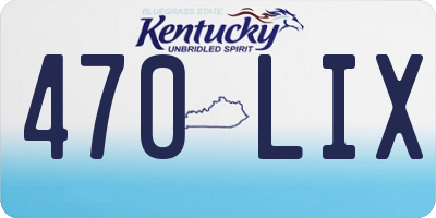 KY license plate 470LIX