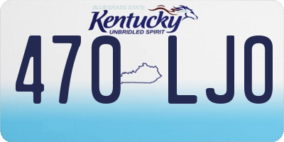 KY license plate 470LJO