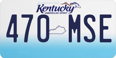 KY license plate 470MSE