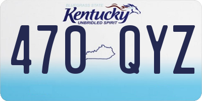 KY license plate 470QYZ