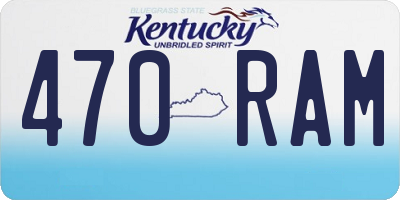 KY license plate 470RAM