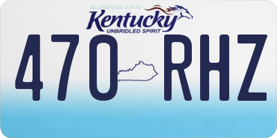 KY license plate 470RHZ