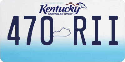 KY license plate 470RII