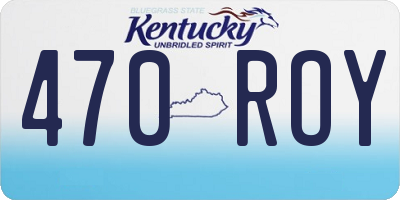 KY license plate 470ROY