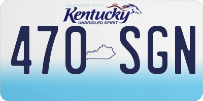 KY license plate 470SGN