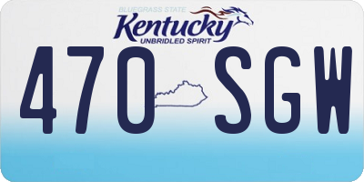 KY license plate 470SGW