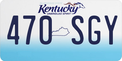 KY license plate 470SGY