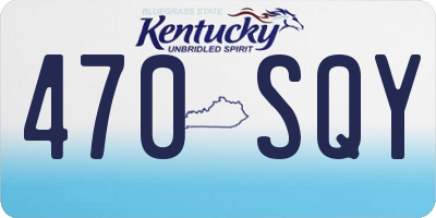KY license plate 470SQY