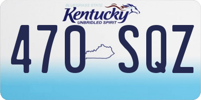 KY license plate 470SQZ