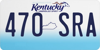 KY license plate 470SRA
