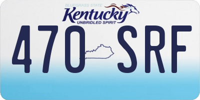 KY license plate 470SRF