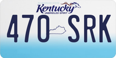 KY license plate 470SRK