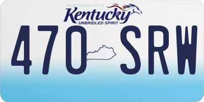 KY license plate 470SRW
