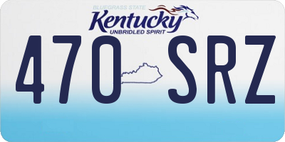 KY license plate 470SRZ