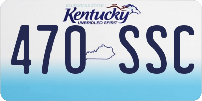 KY license plate 470SSC