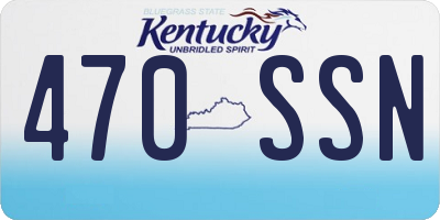 KY license plate 470SSN