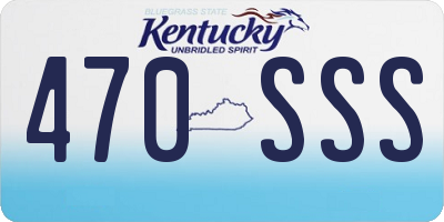 KY license plate 470SSS