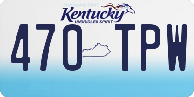 KY license plate 470TPW