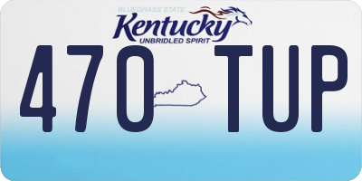 KY license plate 470TUP
