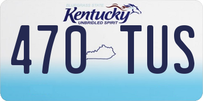 KY license plate 470TUS