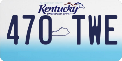 KY license plate 470TWE