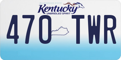 KY license plate 470TWR
