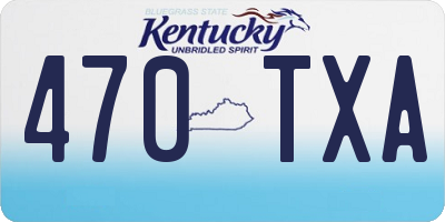 KY license plate 470TXA
