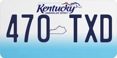 KY license plate 470TXD